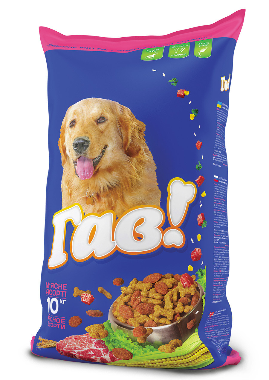 Сухий корм для дорослих собак з М'ясним асорті 10 кг Гав