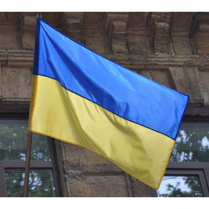 Прапор України для вулиці, 135х90 см, нейлон, кишеня на древко, на палицю, на стіну, фото 1