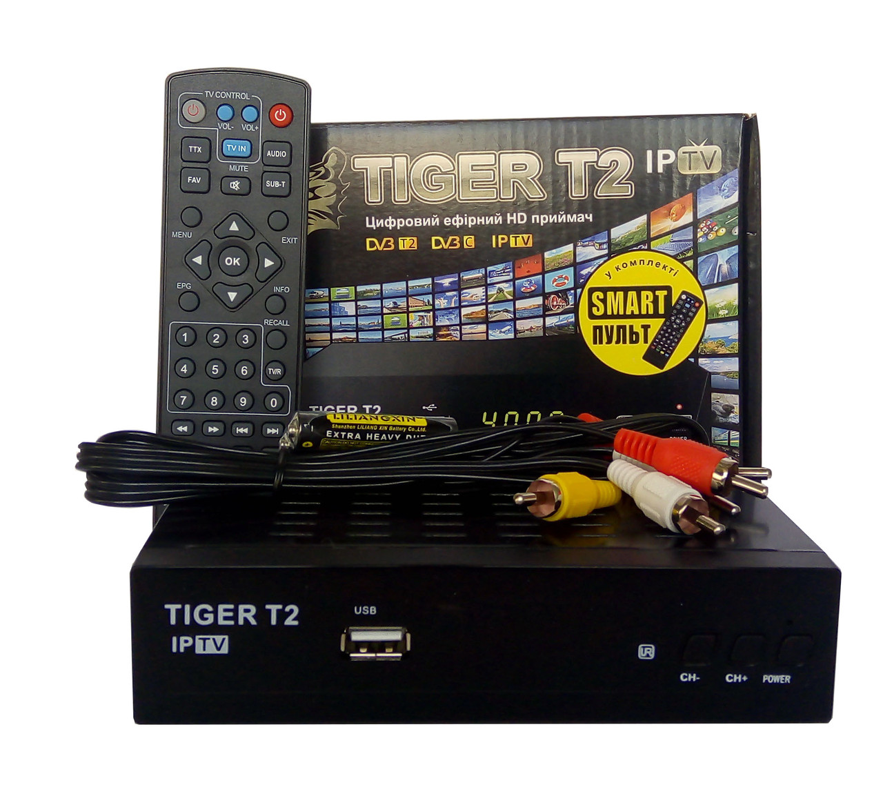 Т2 ресивер тюнер TIGER IPTV + Internet+ Навчальний пульт