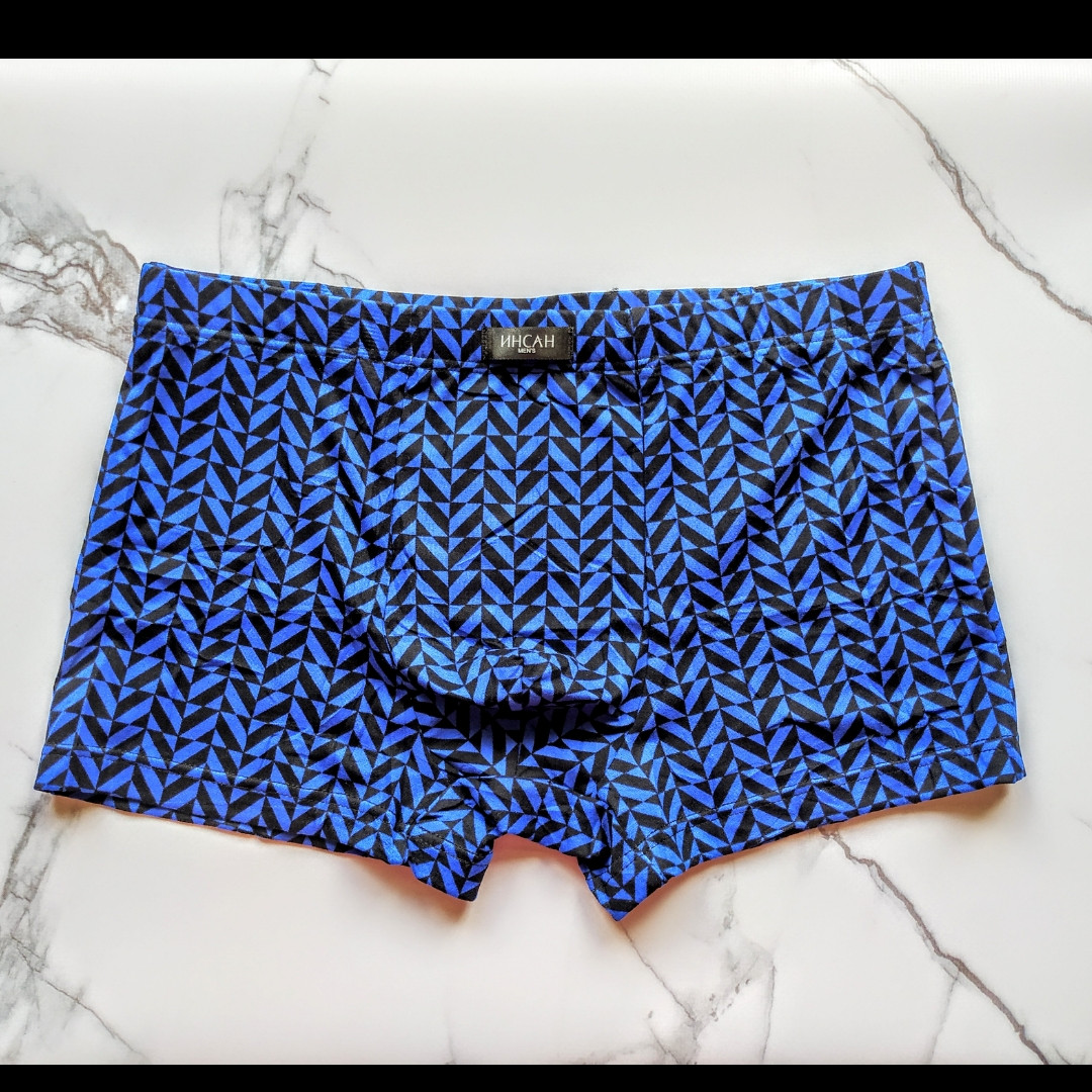 Труси чоловічі боксери ІНСАН ромб синій розмір 46, фото 1