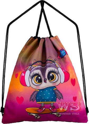 Сумка для змінного взуття для дівчинки WINNER ONE Сова М-36, фото 1