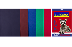 Набір двостороннього кольорового паперу А4 80г/м2 Buromax DARK для друку і аплікацій 5 кольорів 20 аркушів