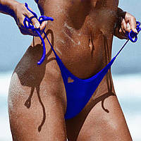 Жіночі плавки з сердечком на зав'язках сині