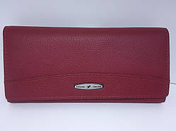 Гаманець жіночий шкіряний темно-червоний (вишневий), гаманець шкіряний великий
