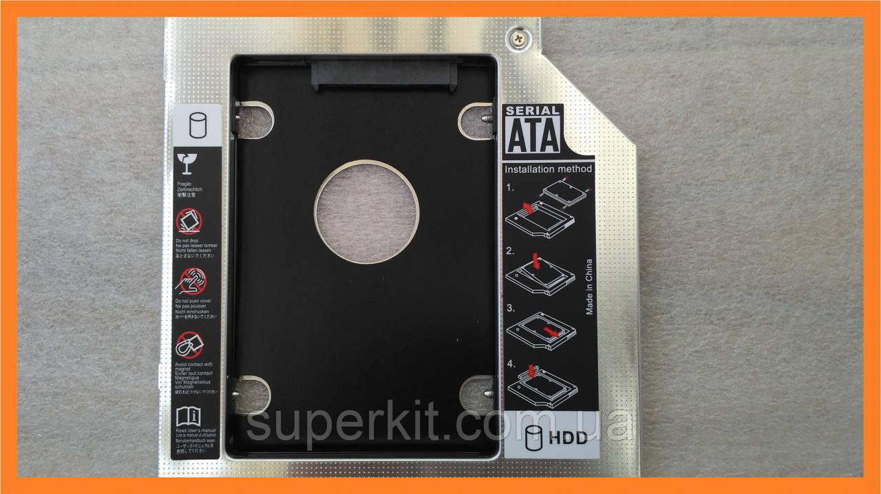 Кишеня optibay caddy sata dvd привод для другого sata hdd ssd 9,5 мм