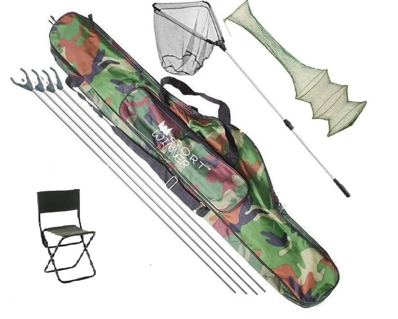 Рибальський набір 5 в 1 Чохол для вудок +садок + Подарунок!, фото 1