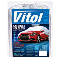 Тент автомобільний з вушками під дзеркала і блискавкою Vitol CC11106 L (483х178х120)