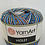 Турецька пряжа для в'язання YarnArt Violet Melange (віолет меланж)100% мерсеризує бавовна - 505, фото 3