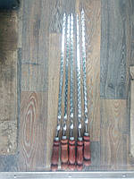 Шампур с нержавеющей стали с деревянной ручкой 700×11×3
