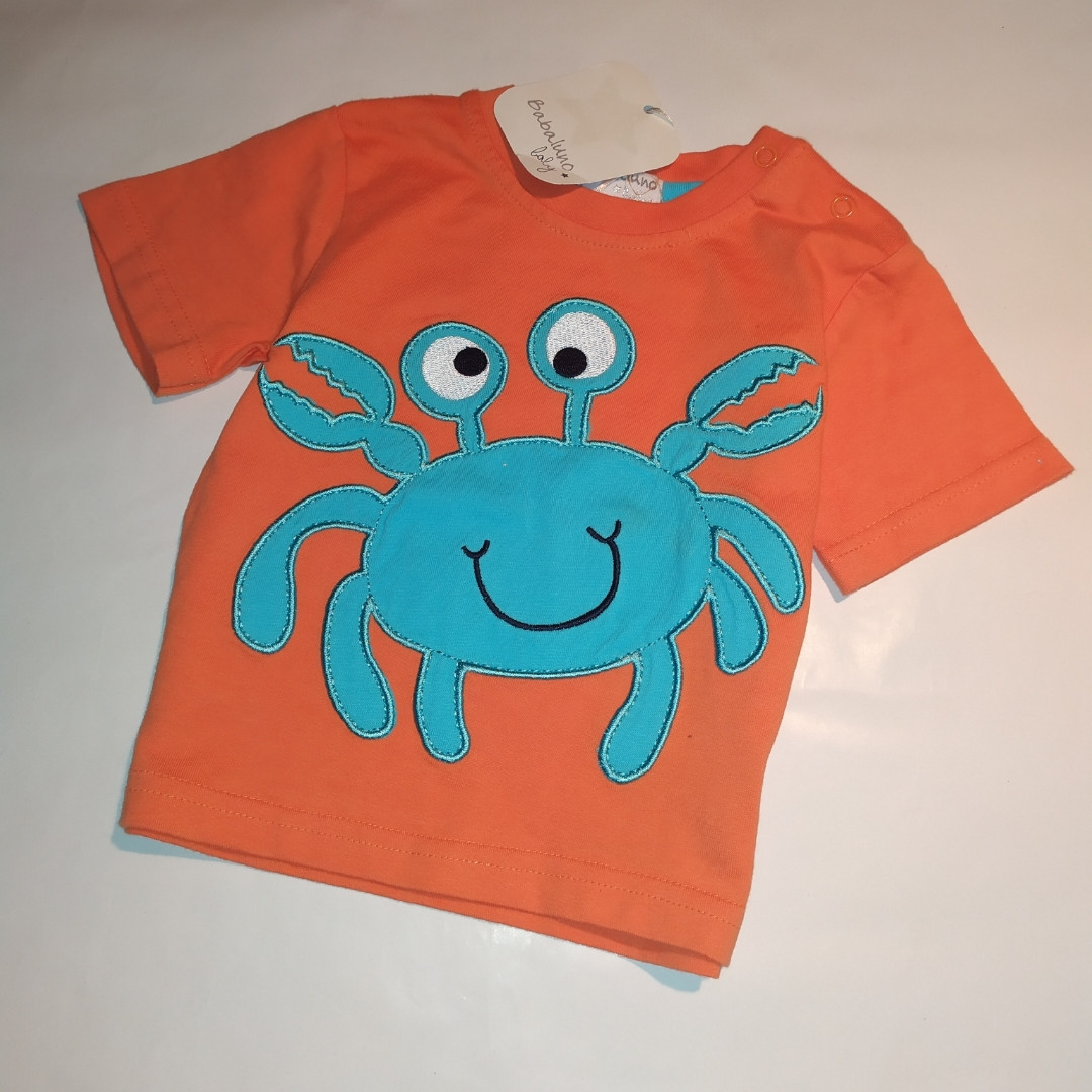 Футболка жовтогаряча Краб Babaluno 6-12 міс.(68-80см.), фото 1