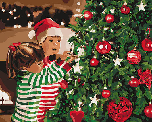 Кермо Картина за номерами (KHO4637) Новорічний настрій, 40 х 50 см, Ідейка, фото 1