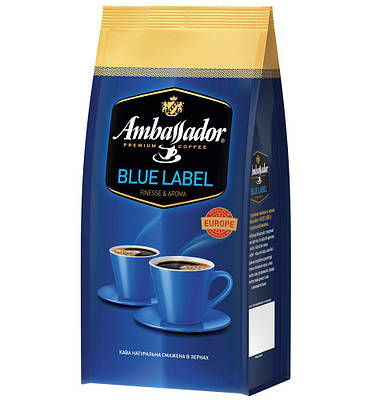 Кава в зернах Ambassador Blue Label, пакет, 250г