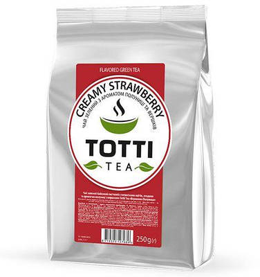 Чай зелений TOTTI Tea «Вершкова Полуниця», листовий, 250г