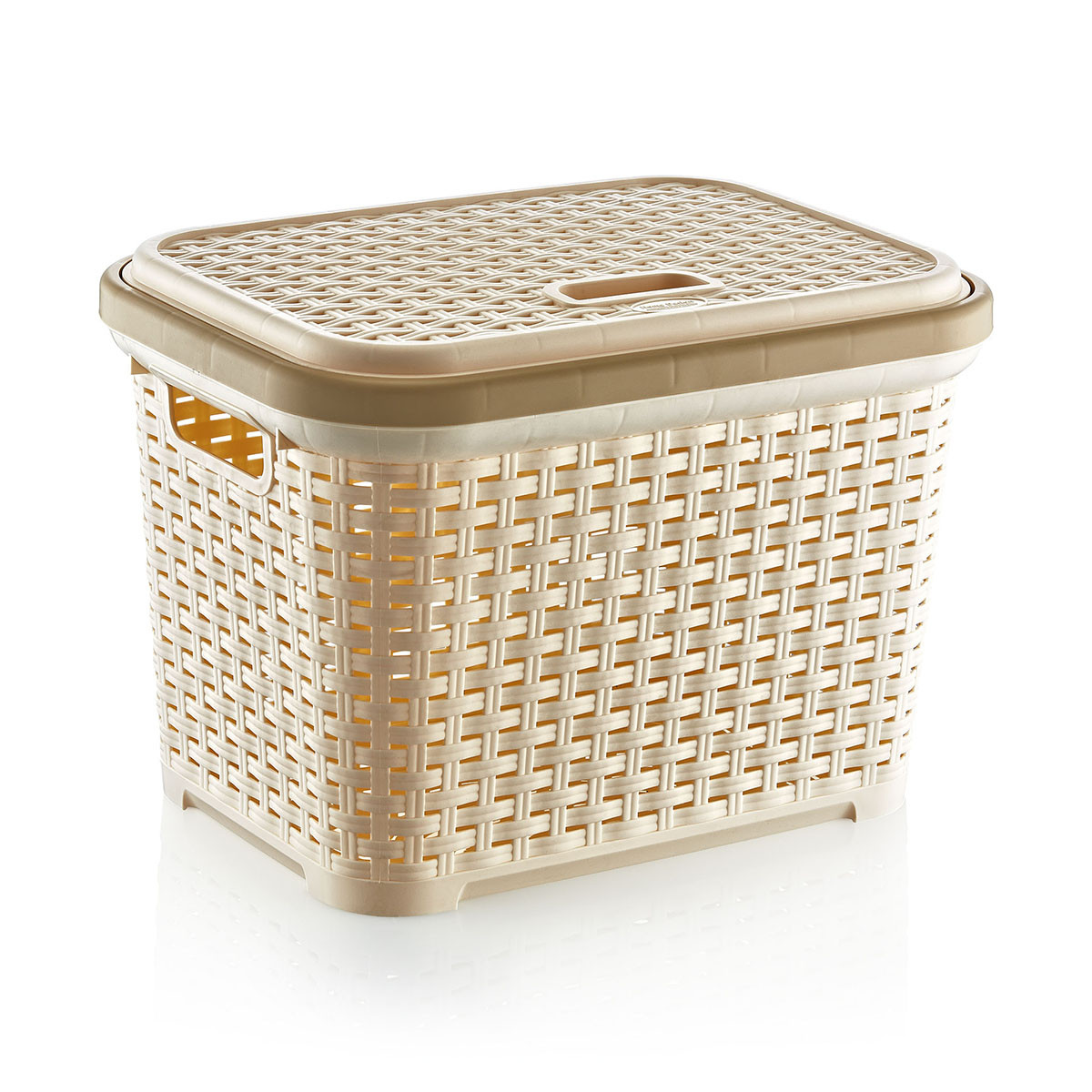 Корзина для хранения вещей Irak Plastik "Rattan Sandık No.2" 35 л, бежевая