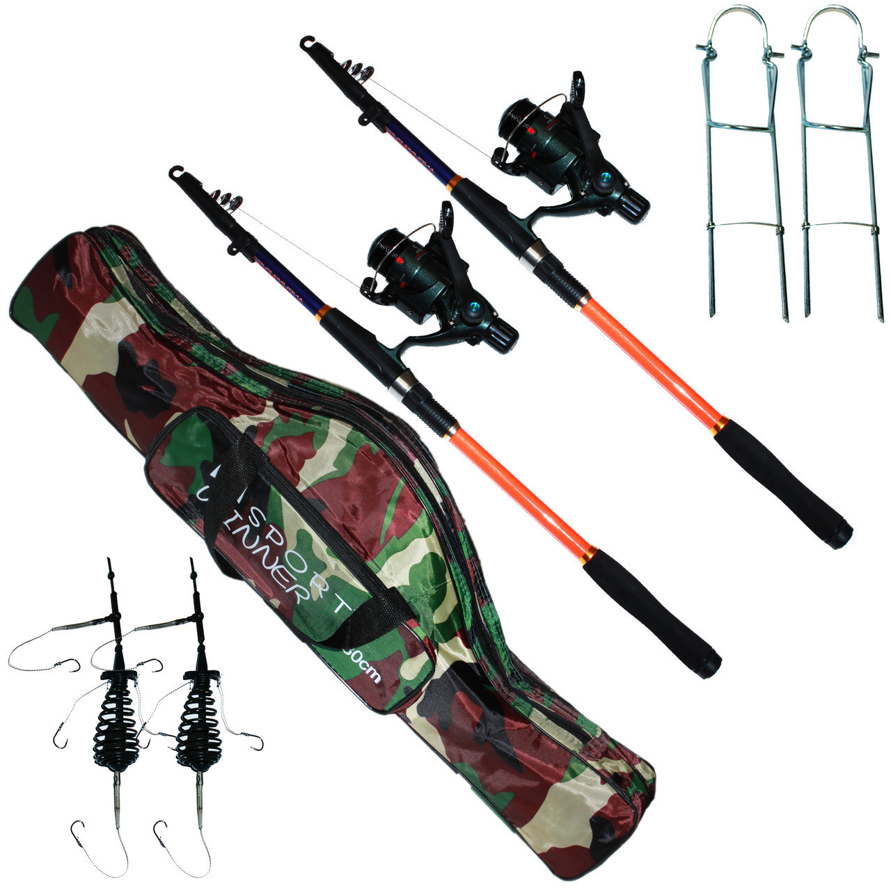 Рибальський (карповий) набір 2 спінінги Tekker 2.70 м. + чехол, фото 1