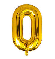 Шарик Цифра "0" (80 см) цвет золото