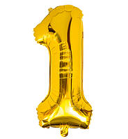 Шарик Цифра "1" (80 см) цвет золото