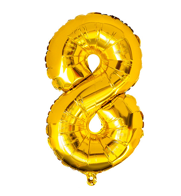 Кулька Цифра "8" (80 см) колір золото