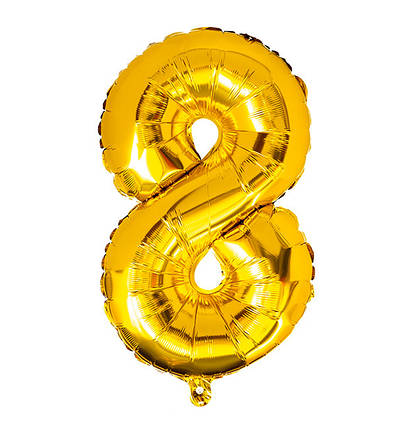 Кулька Цифра "8" (35 см) колір золото, фото 1