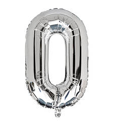 Кулька Цифра "0" (35 см) колір срібло