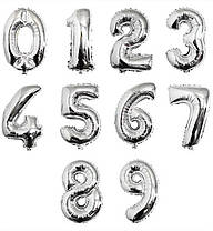 Кулька Цифра "3" (35 см) колір срібло, фото 3