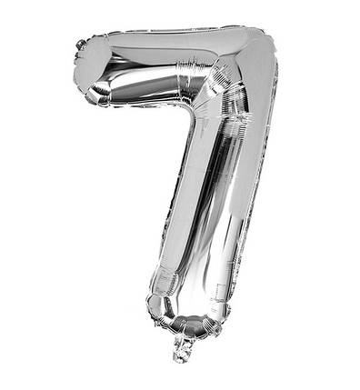 Кулька Цифра "7" (35 см) колір срібло, фото 1