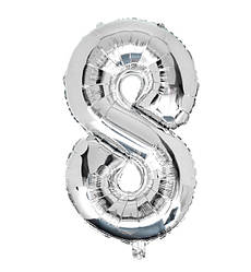 Кулька Цифра "8" (35 см) колір срібло