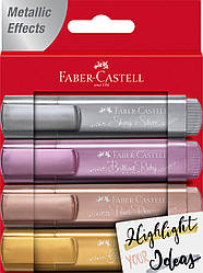 Набір маркерів Faber-Castell Highlighter TL 46 Wallet of 4 Metallic Colors, 4 кольори металіка, 154640