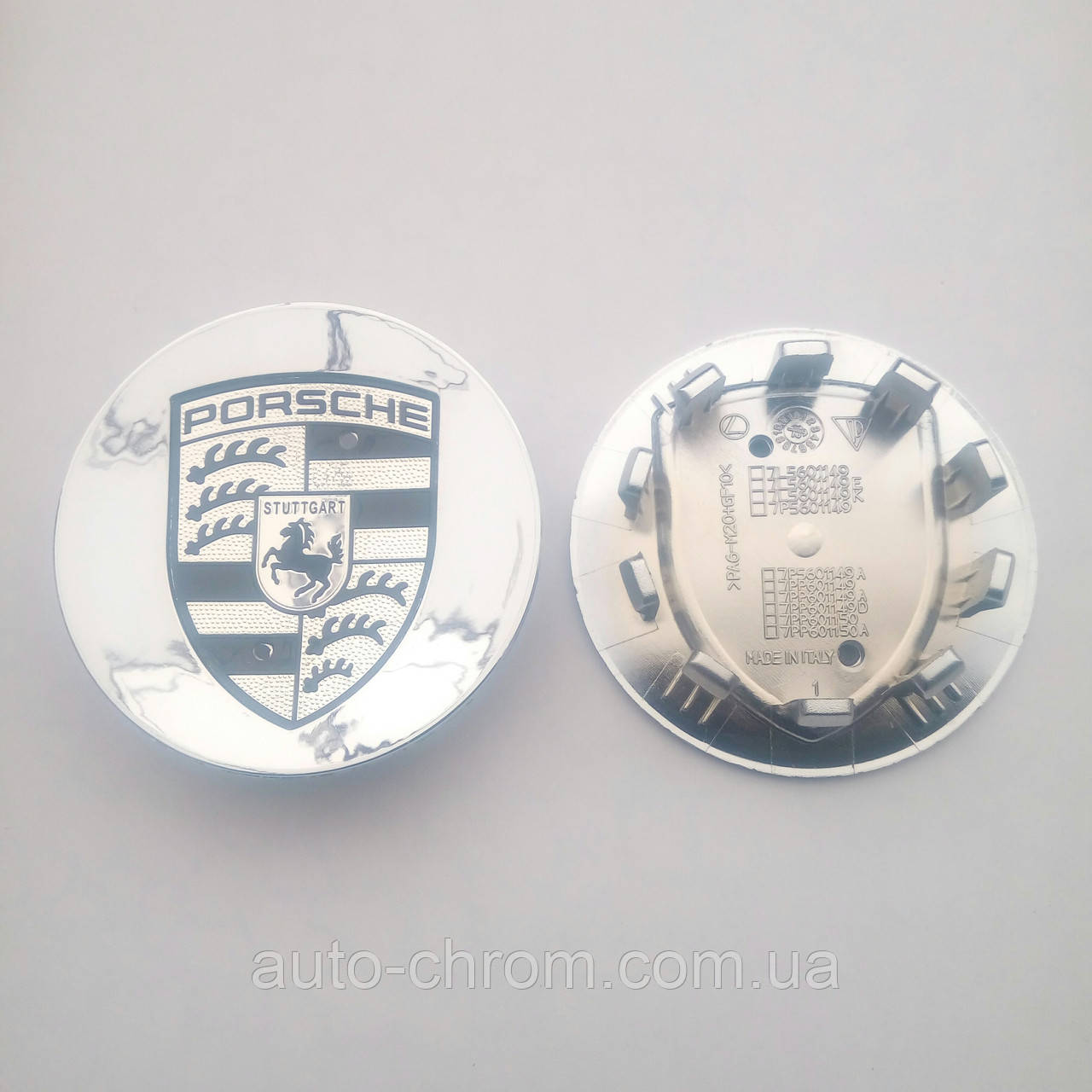 Ковпачок у диск Porsche 59-76 мм хром, фото 1