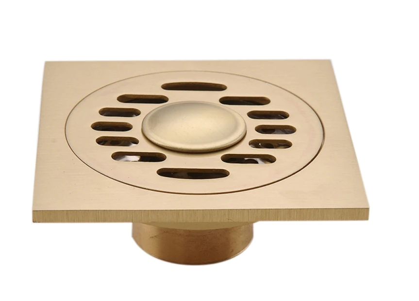 Бронзовий трап для душу з механічним клапаном 100 мм х 100 мм (к. 1), фото 1