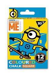 Мел YES цветной квадратный 12 шт. "Minions"