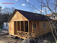 Дачный домик деревянный сборный 11,0м х 6,0м с террассой