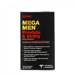 Вітаміни для чоловіків GNC Mega Men® Prostate and Virility 90 капс.