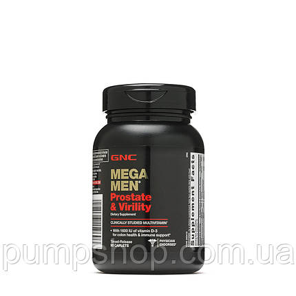 Вітаміни для чоловіків GNC Mega Men® Prostate and Virility 90 капс., фото 3