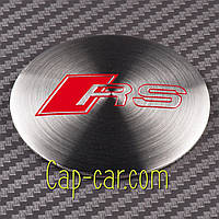 Наклейки 56мм для дисків з емблемою Audi RS. (Ауді РС). Ціна визначається за набір з 4-х штук