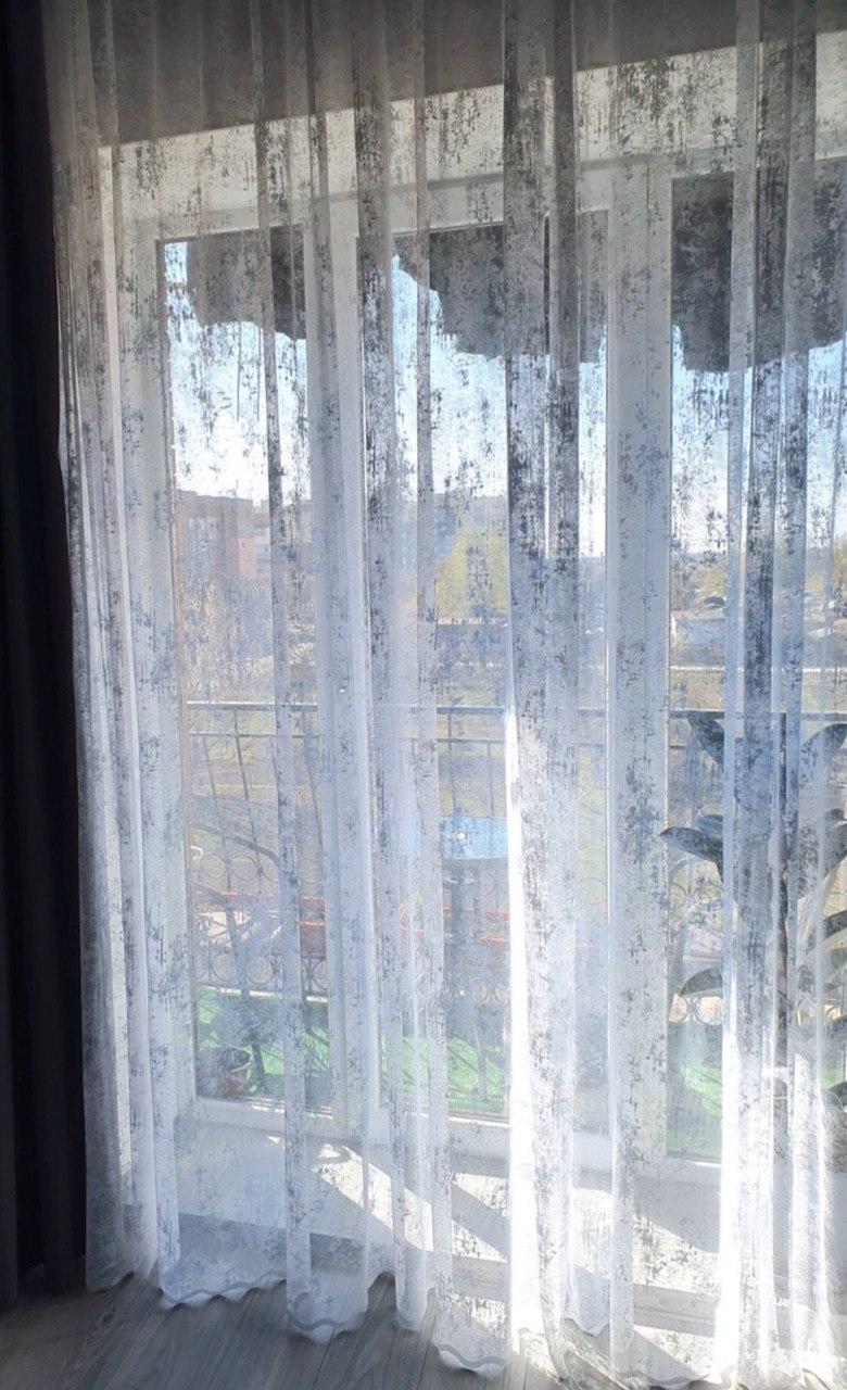 Тюль білий жаккард венеціанка мармур, тюль на кухню, в зал, в спальню ...