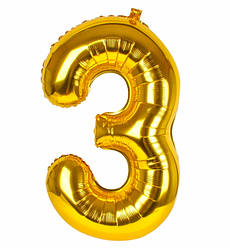 Кулька Цифра "3" (1 м), Іспанія, колір - золото