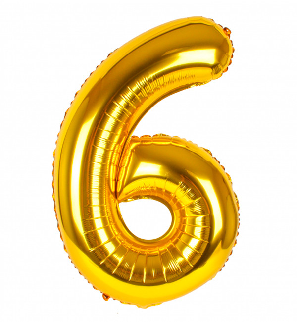 Кулька Цифра "6" (35 см) колір золото