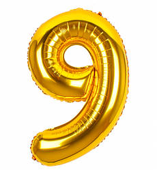 Кулька Цифра "9" (1 м), Іспанія, колір - золото