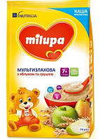 Milupa Каша молочная Мультизлаковая с яблоком и грушей 7м+ (210г)