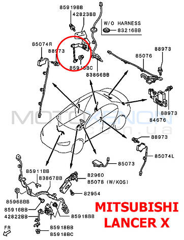 Задня тяга датчика положення кузова Mitsubishi Lancer X 8651A061 тяжка корректора фар AFS, фото 3