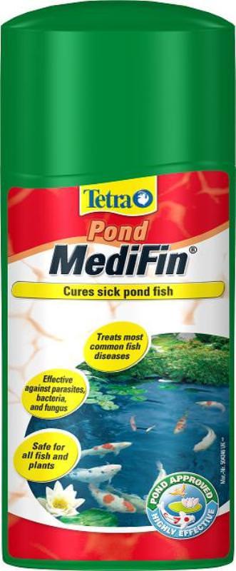 TetraPond MediFin 500 мл препарат для боротьби з хворобами ставкових риб, коропів коі, комет, сарас