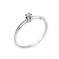 Серебряное кольцо мини Бутончик с маленьким фианитом посредине