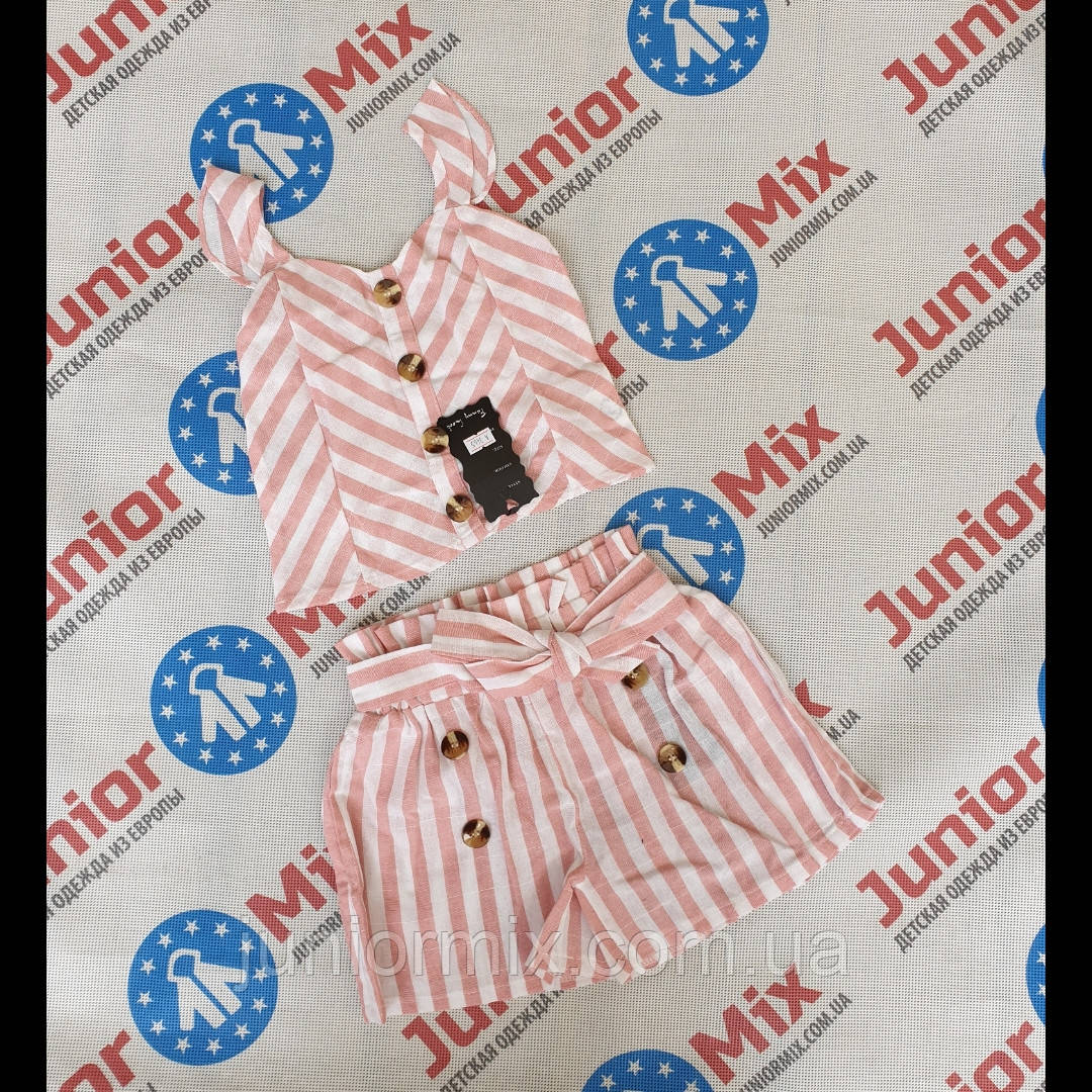 Дитячий літній легкий натуральний костюм для дівчаток оптом Fanny Look