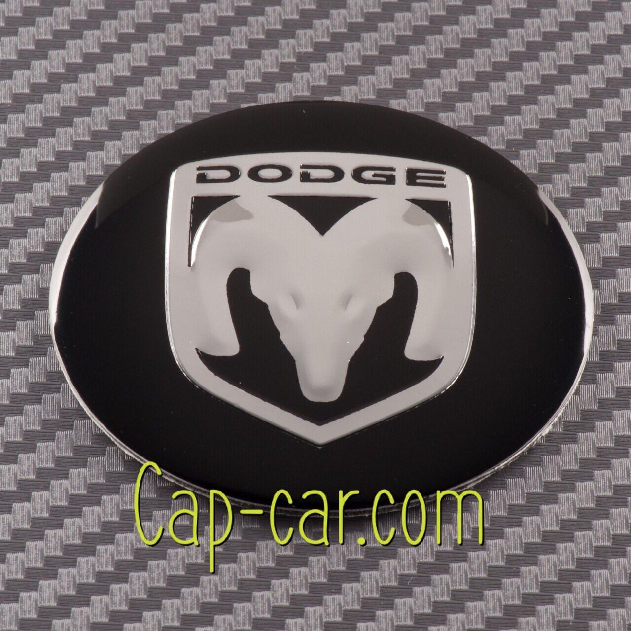 Наклейки 56мм для дисків з емблемою Dodge (Додж). Ціна визначається за набір з 4-х штук