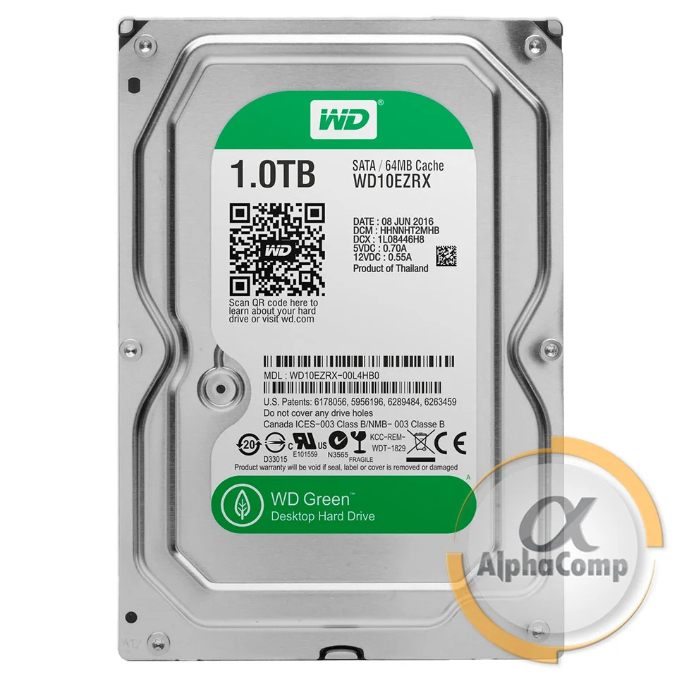 Жесткий диск 3.5" 1Tb WD WD10EZRX (64Mb/5400/SATAIII) green Ref