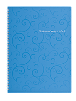 Зошит для записів на бічній пружині Barocco А4, 80 лист., клітка, обл/ пластик кольори блакиитніий BUROMAX BM