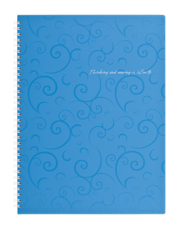 Зошит для записів на бічній пружині Barocco А4, 80 лист., клітка, обл/ пластик кольори блакиитніий BUROMAX BM