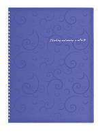 Зошит для записів на бічній пружині Barocco А4, 80 лист., клітка, обл/ пластик кольори фіолет BUROMAX BM