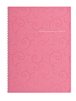 Зошит для записів на бічній пружині Barocco А4, 80 аркуш., клітинка, обл/пластик кольору рожевий BUROMAX BM